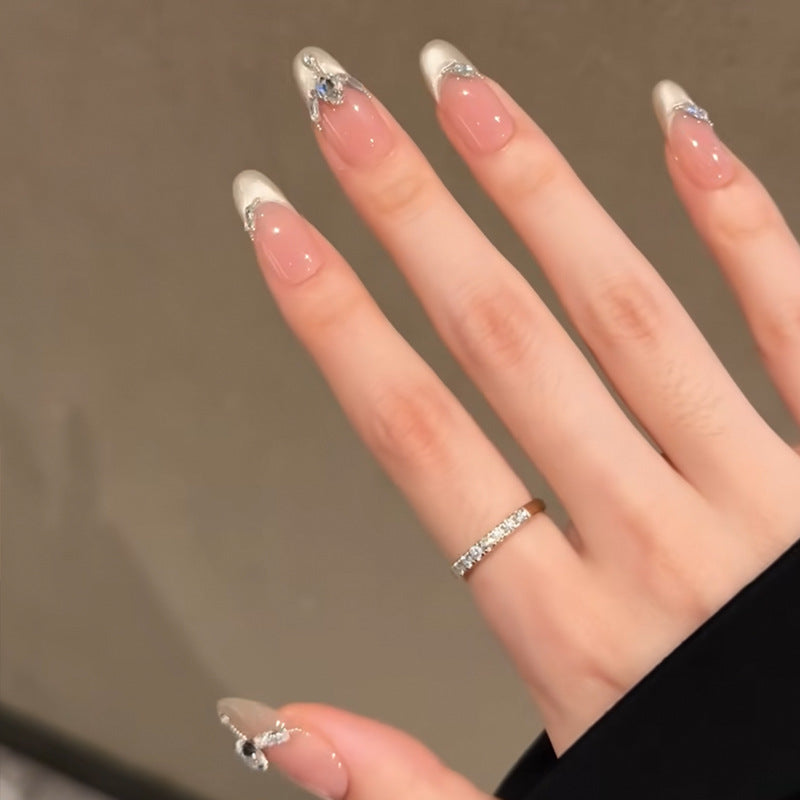 Rhinestone-Embellished Gel Nail Set Kalsten