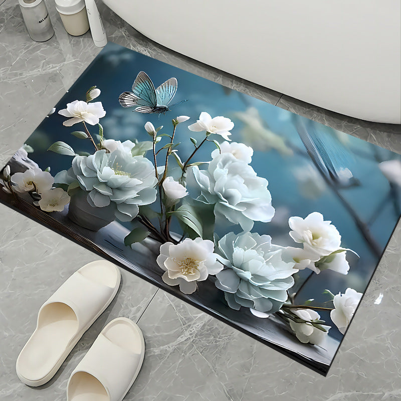 Floral Pattern Non-Slip Bath Mat Kalsten