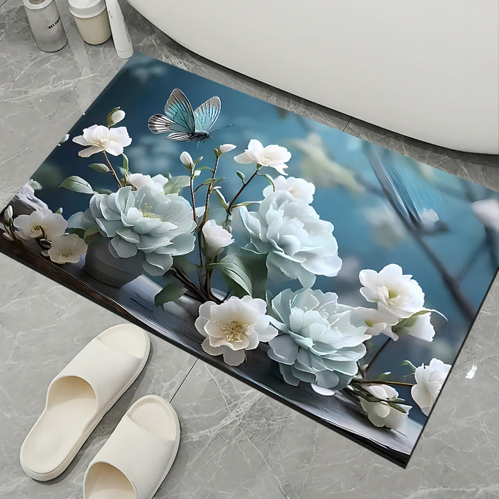 Floral Pattern Non-Slip Bath Mat Kalsten