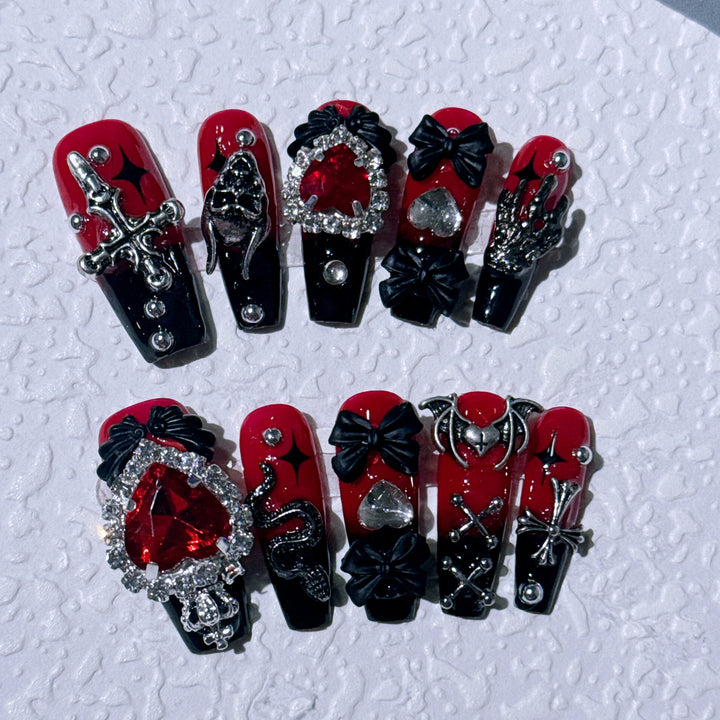 Gothic-Inspired Ornate Nail Art Set