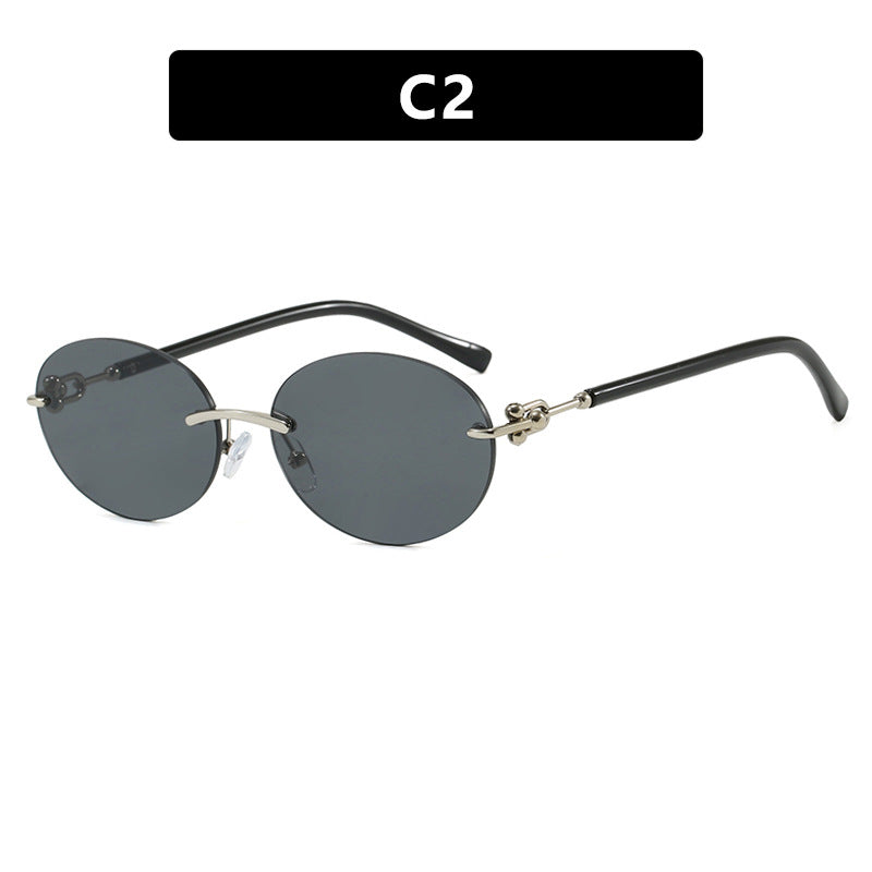 Women oval sunglasses with luxurious metal frame and mirrored lenses Kalsten