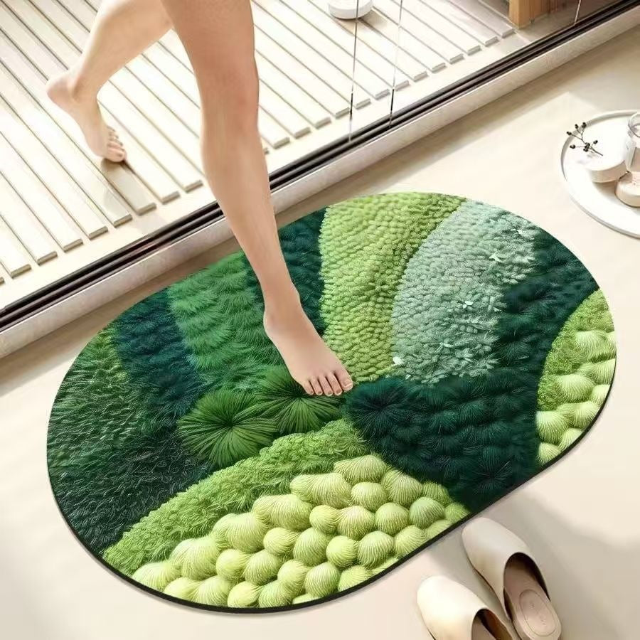 Floral Memory Foam Bath Mat Kalsten