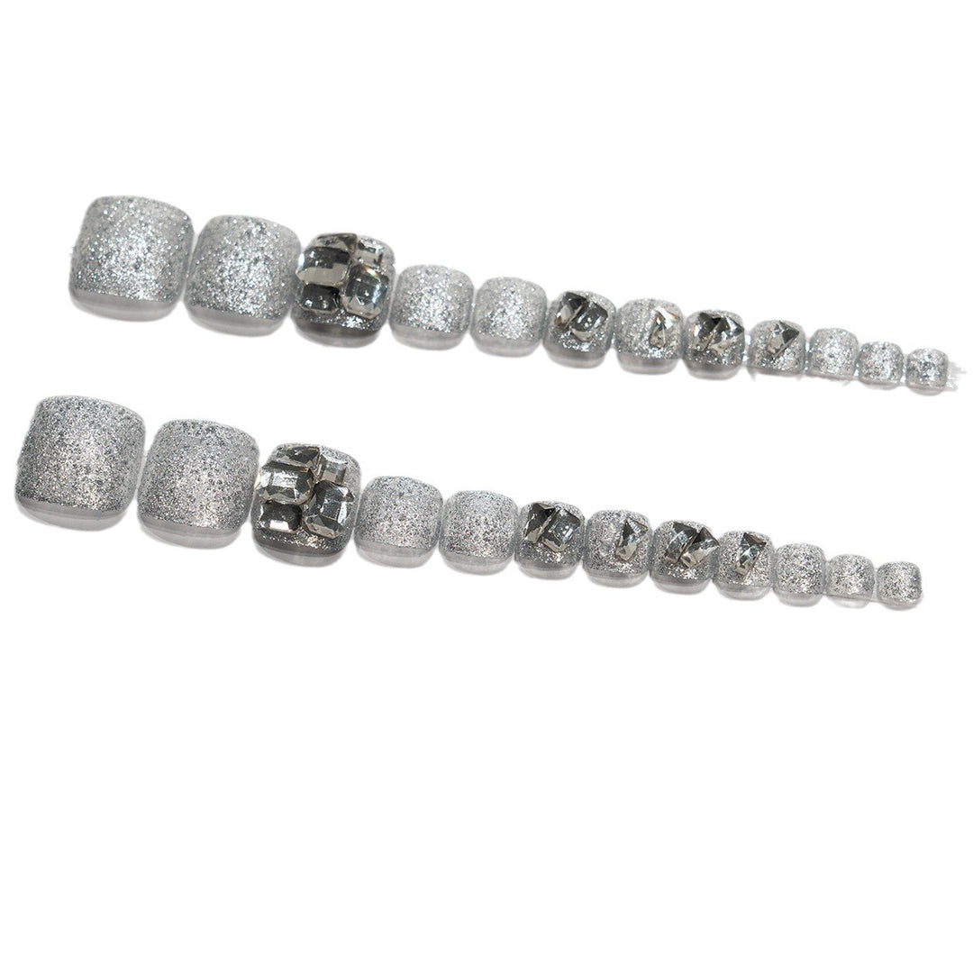 Glamorous Rhinestone-Embellished Pedicure