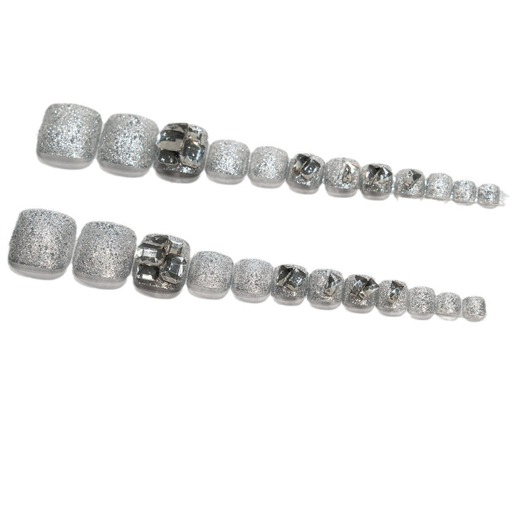 Glamorous Rhinestone-Embellished Pedicure