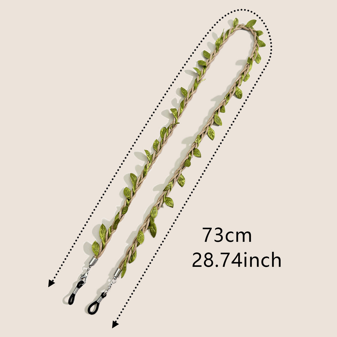 Decorative Leaf-Accented Eyewear Chain Kalsten
