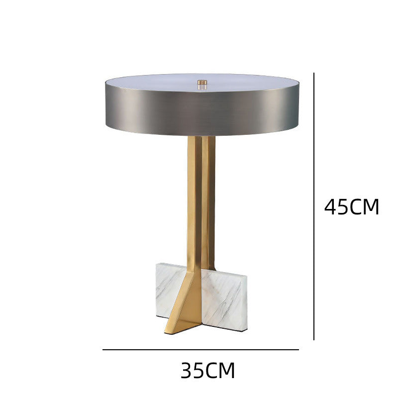 Modern Round Side Table with Marble Base