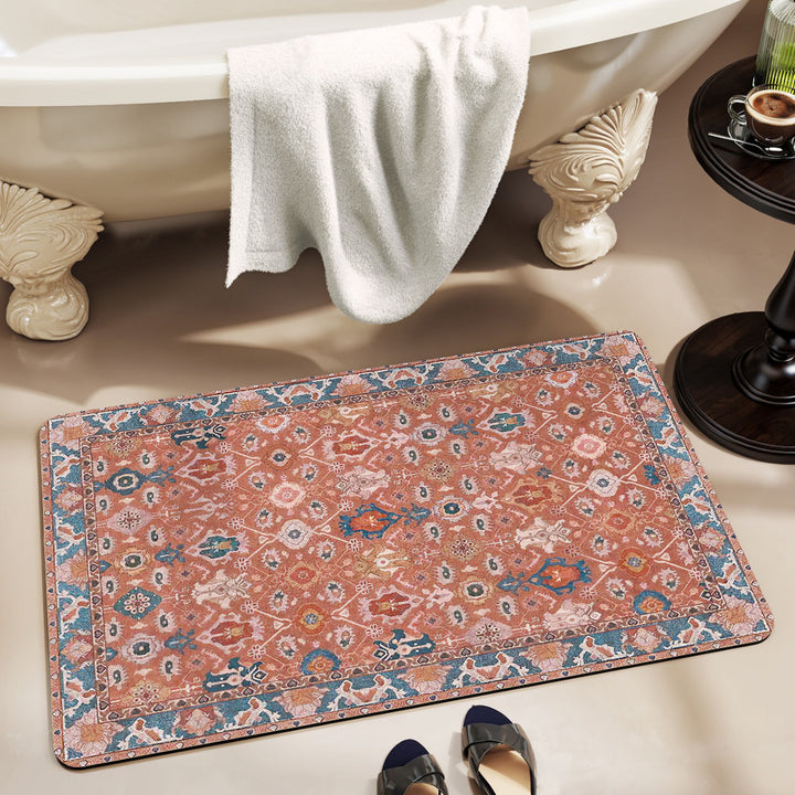 Elegant Vintage Floral Bath Mat Kalsten