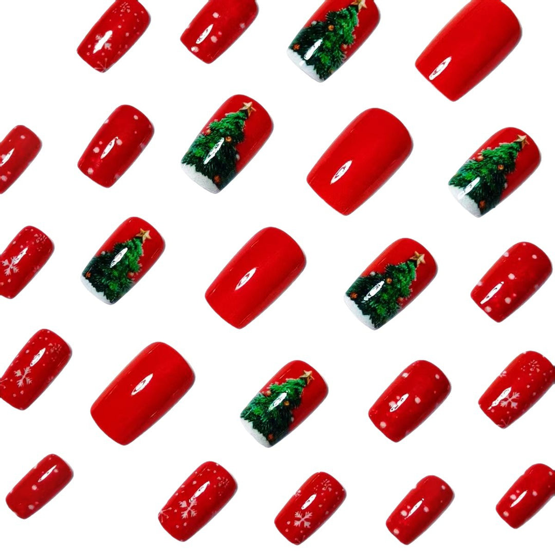 Festive 3D Christmas Tree Nail Art Kalsten