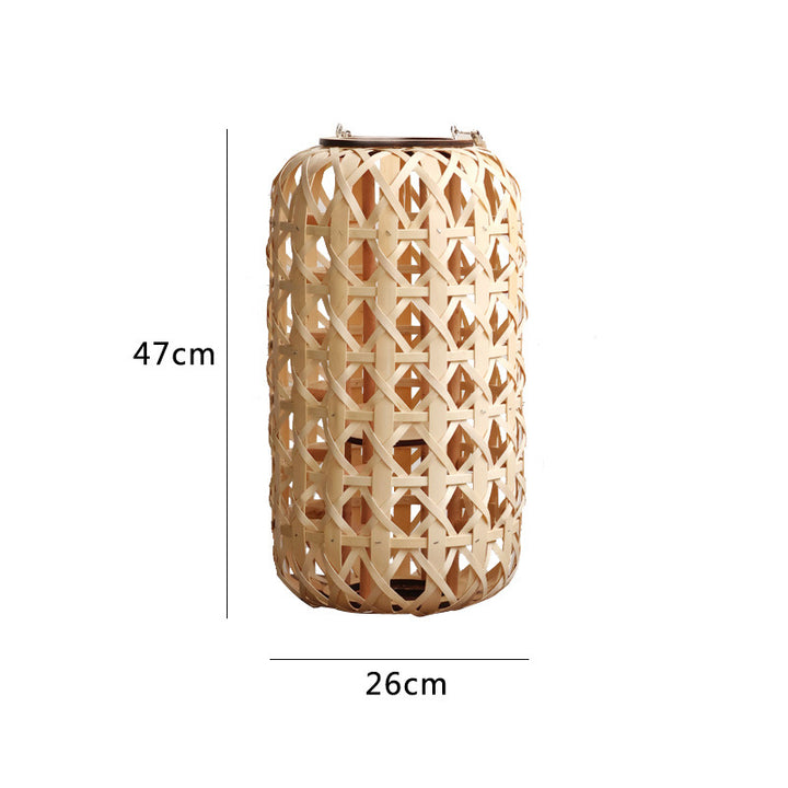 Elegant lantern made of handwoven natural material Kalsten