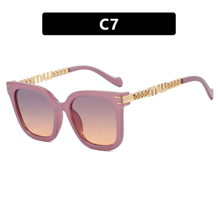 Ladies trendy square sunglasses with elegant frame and stylish gold accent Kalsten