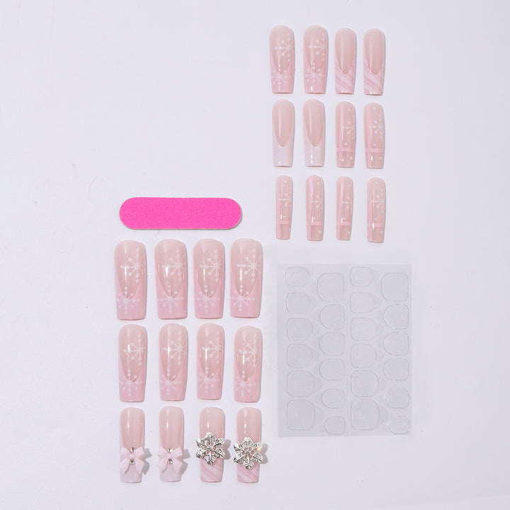 Creative Nail Art Set with Delicate Flower and Glitter Accents Kalsten