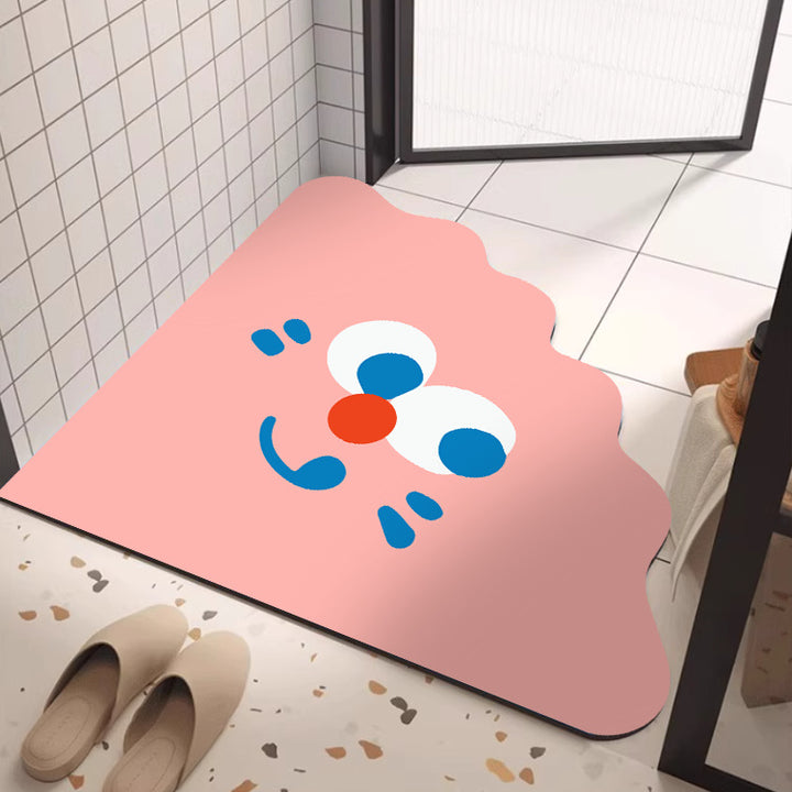 Playful Cartoon-Themed Bath Mat