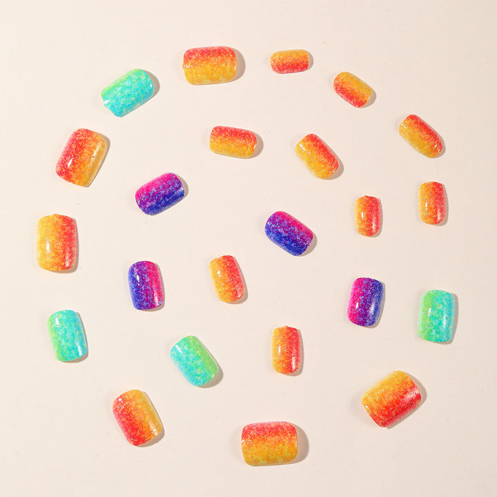 Sparkling Gradient Glitter Nail Art Extensions Kalsten