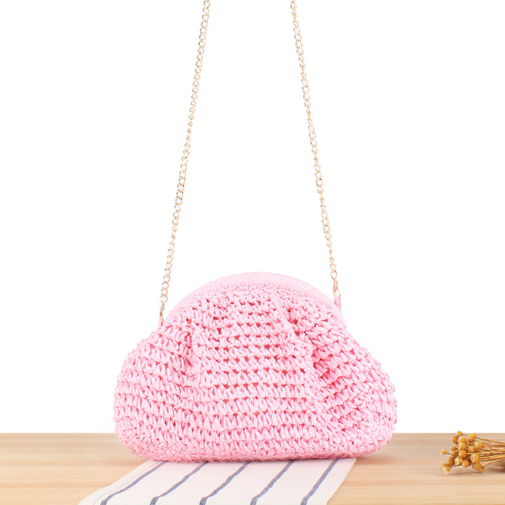 Handbag Made of High-Quality Natural Material with Silver Chain Strap Kalsten