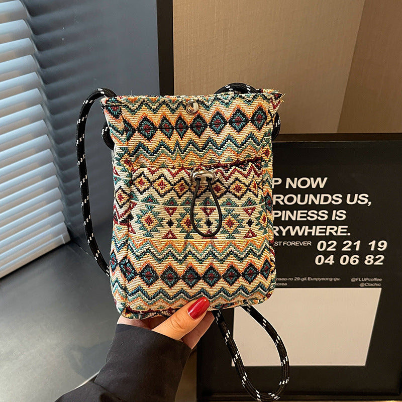 Bohemian Patterned Drawstring Handbag