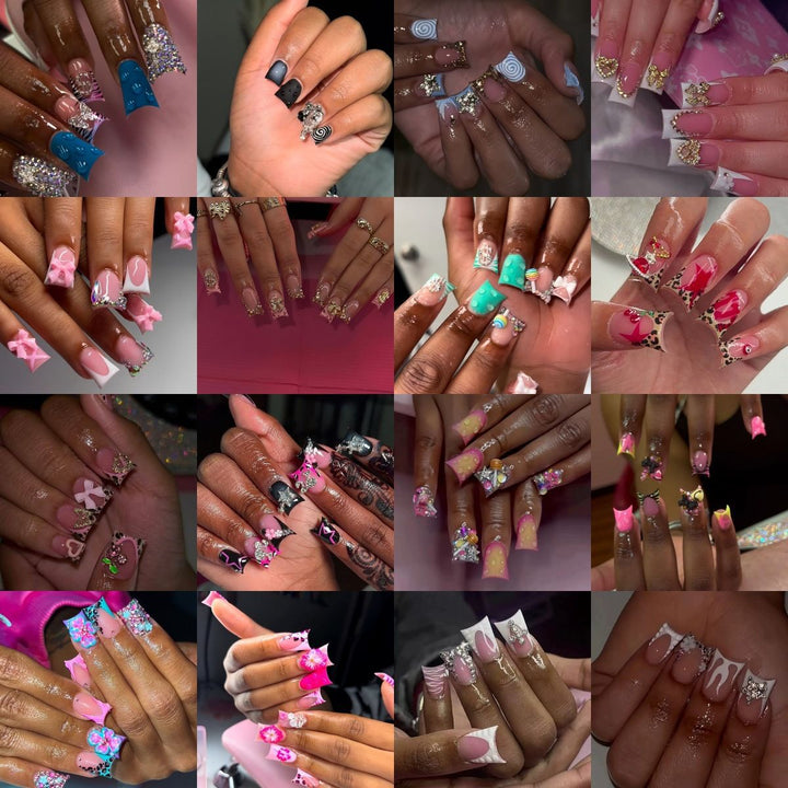 Glamorous Floral-Embellished Nail Art Extensions Kalsten