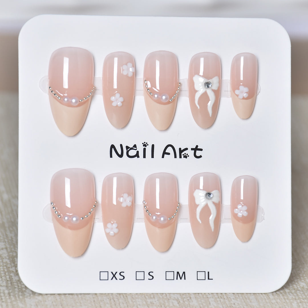 Elegant Floral Press-On Nail Art Kalsten