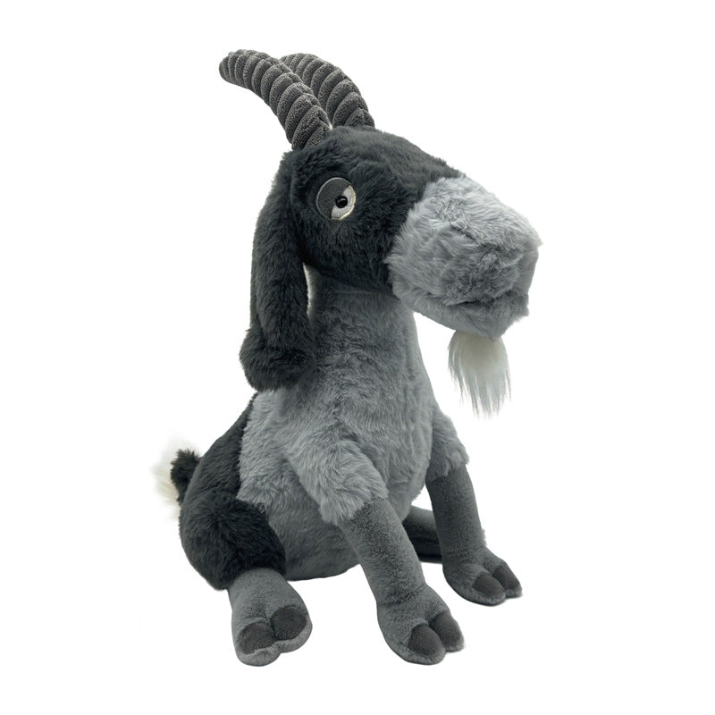 Plush Realistic Horned Mountain Goat Stuffed Animal with Soft Fur Kalsten