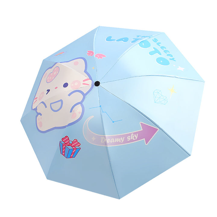 Women Folding Umbrella with Cute Animal Design Kalsten