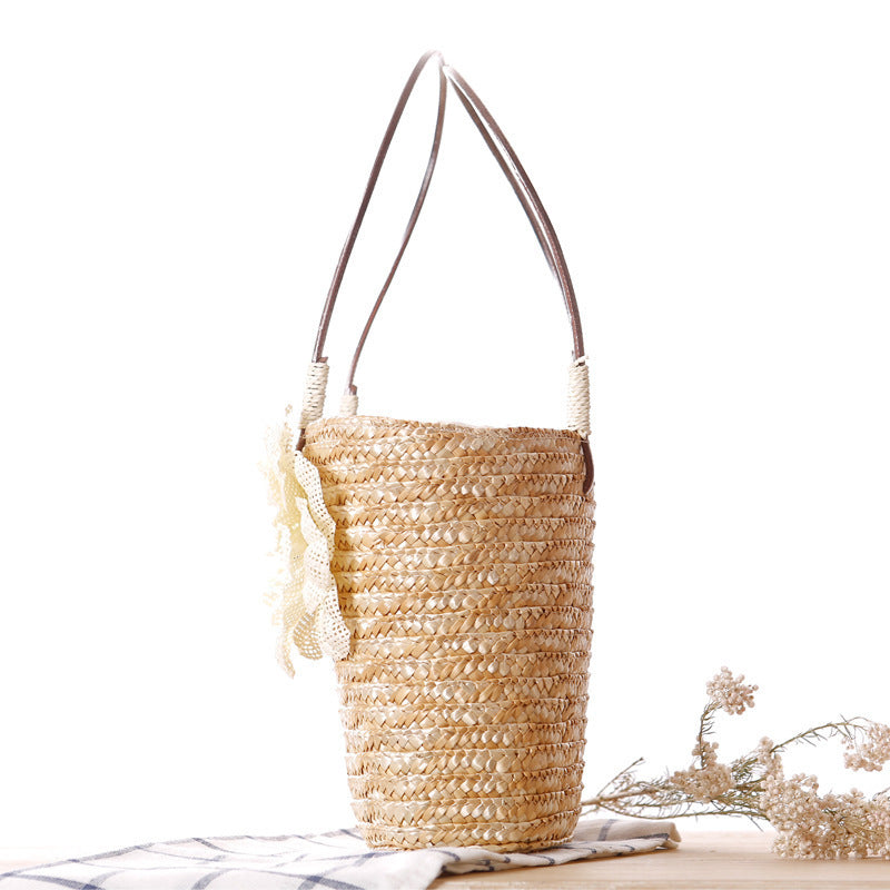 Beach bag with decorative flower detail embellishment Kalsten