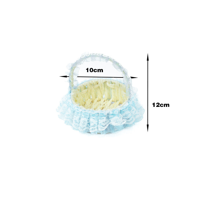 Decorative Lace Trim Woven Basket Kalsten