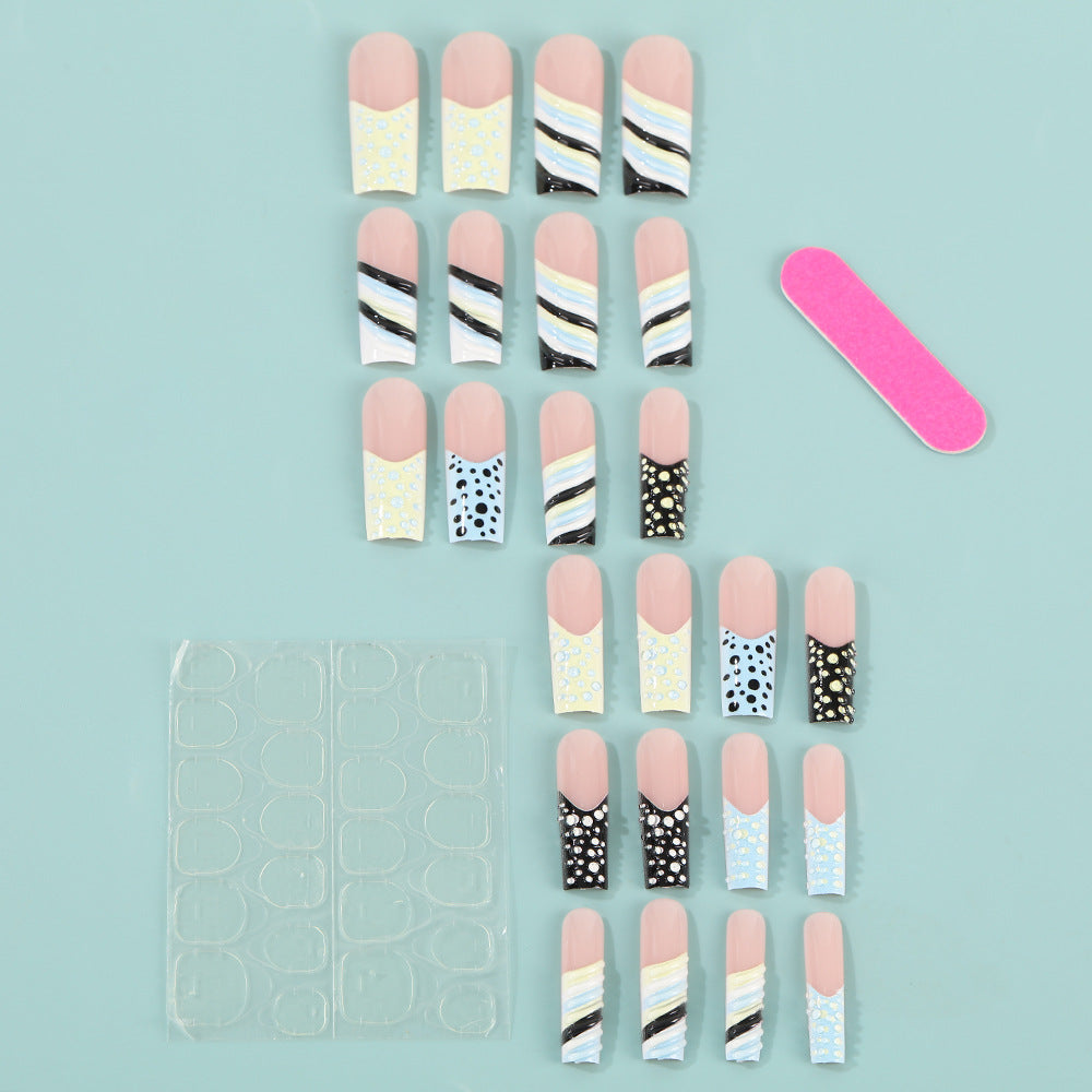 Artificial Nail Set with Stylish Geometric Designs Kalsten