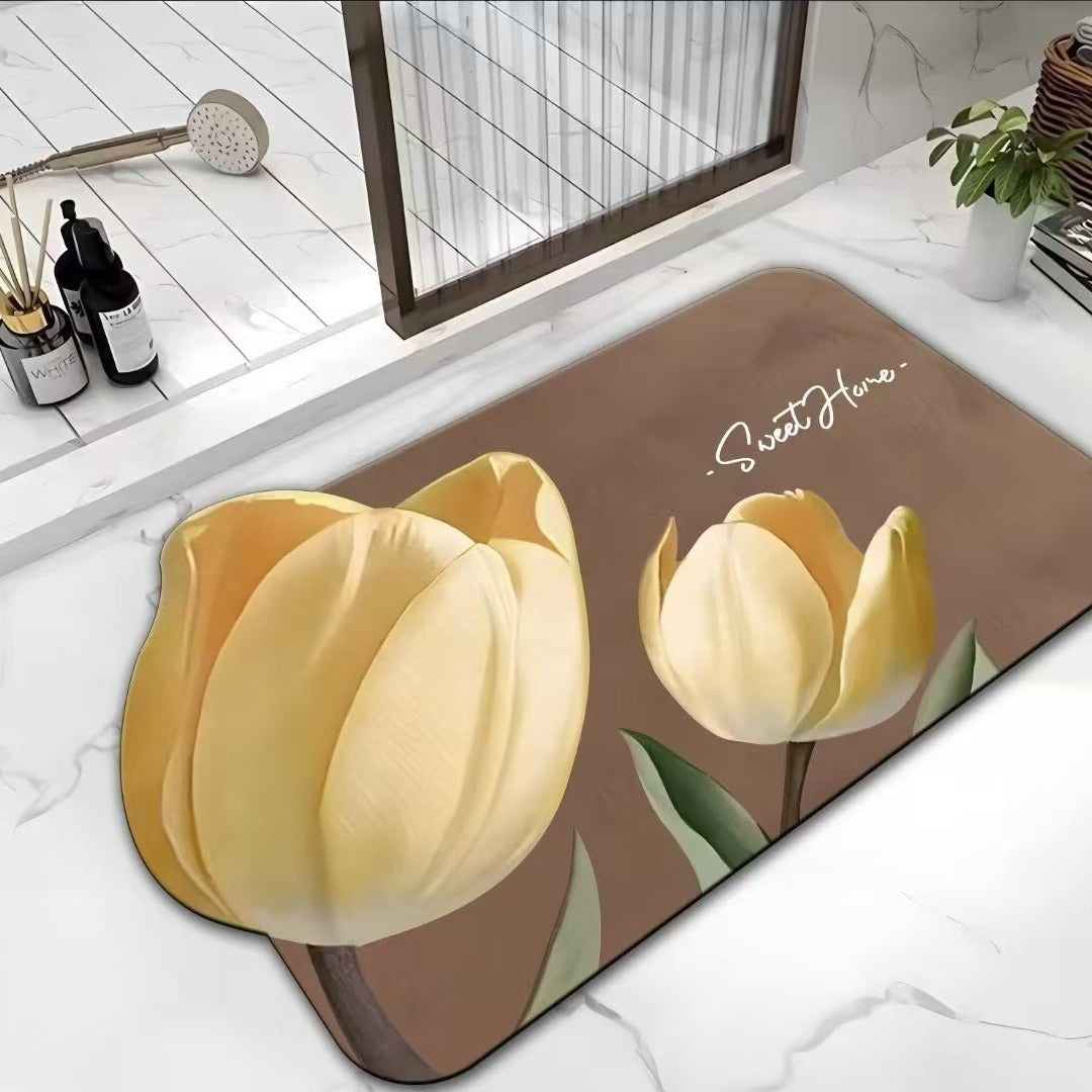 Floral Print Bath Mat Kalsten