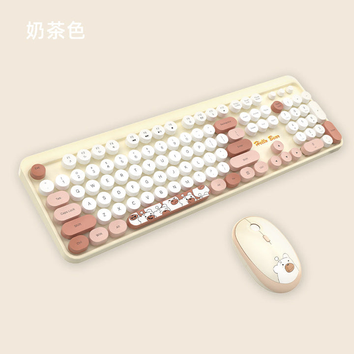 Cute Themed Wireless Keyboard and Mouse Set Kalsten