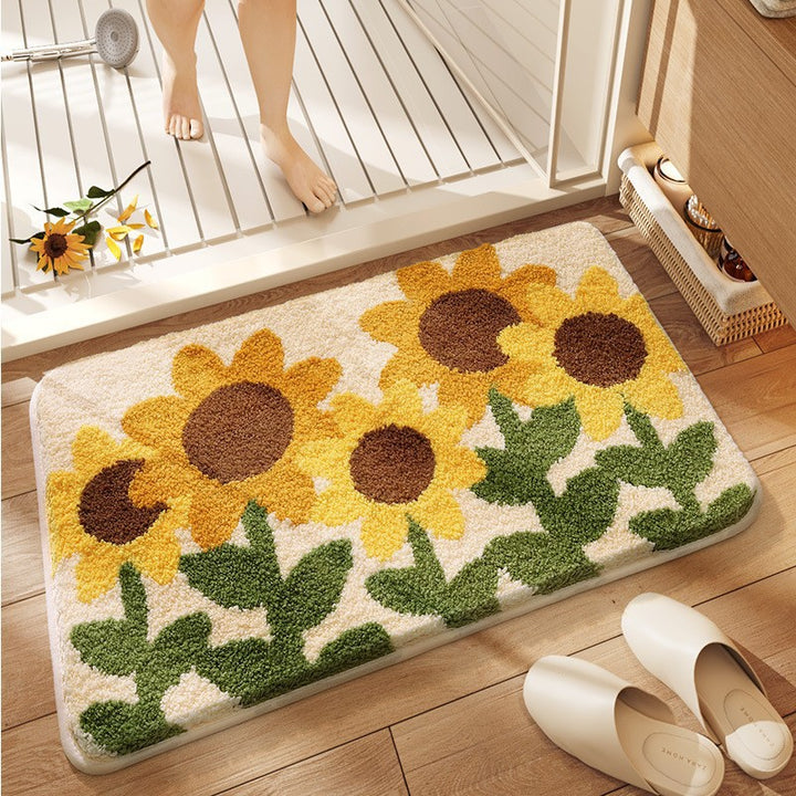 Floral Design Bath Mat Kalsten