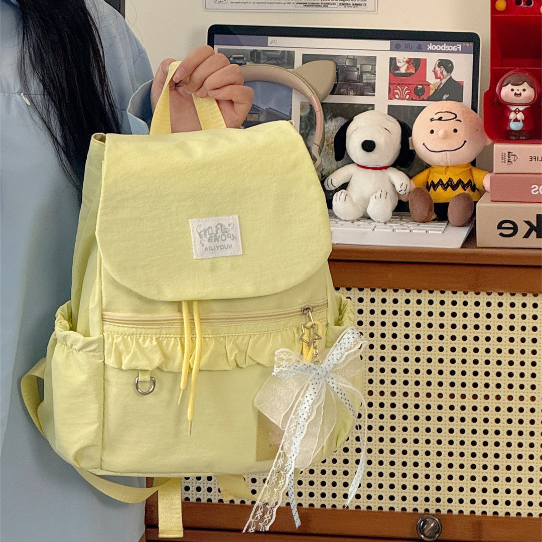 Stylish Ruffled Design Back-to-School Backpack Kalsten