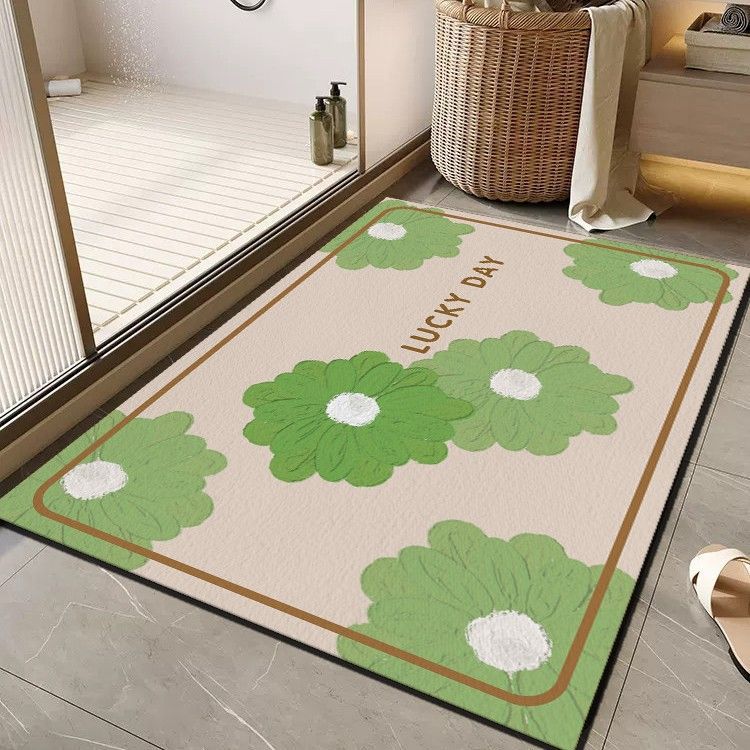 Cheerful Floral Message Bath Mat Kalsten