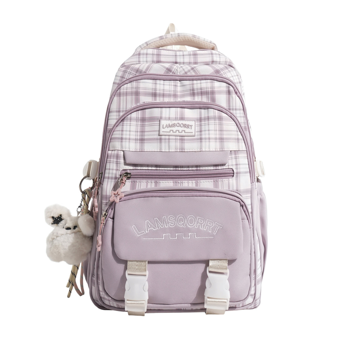 Stylish Plaid Pattern Backpack Kalsten