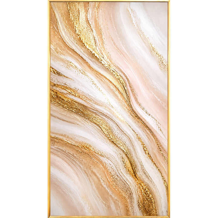 Elegant Gold Marble Framed Canvas Wall Art