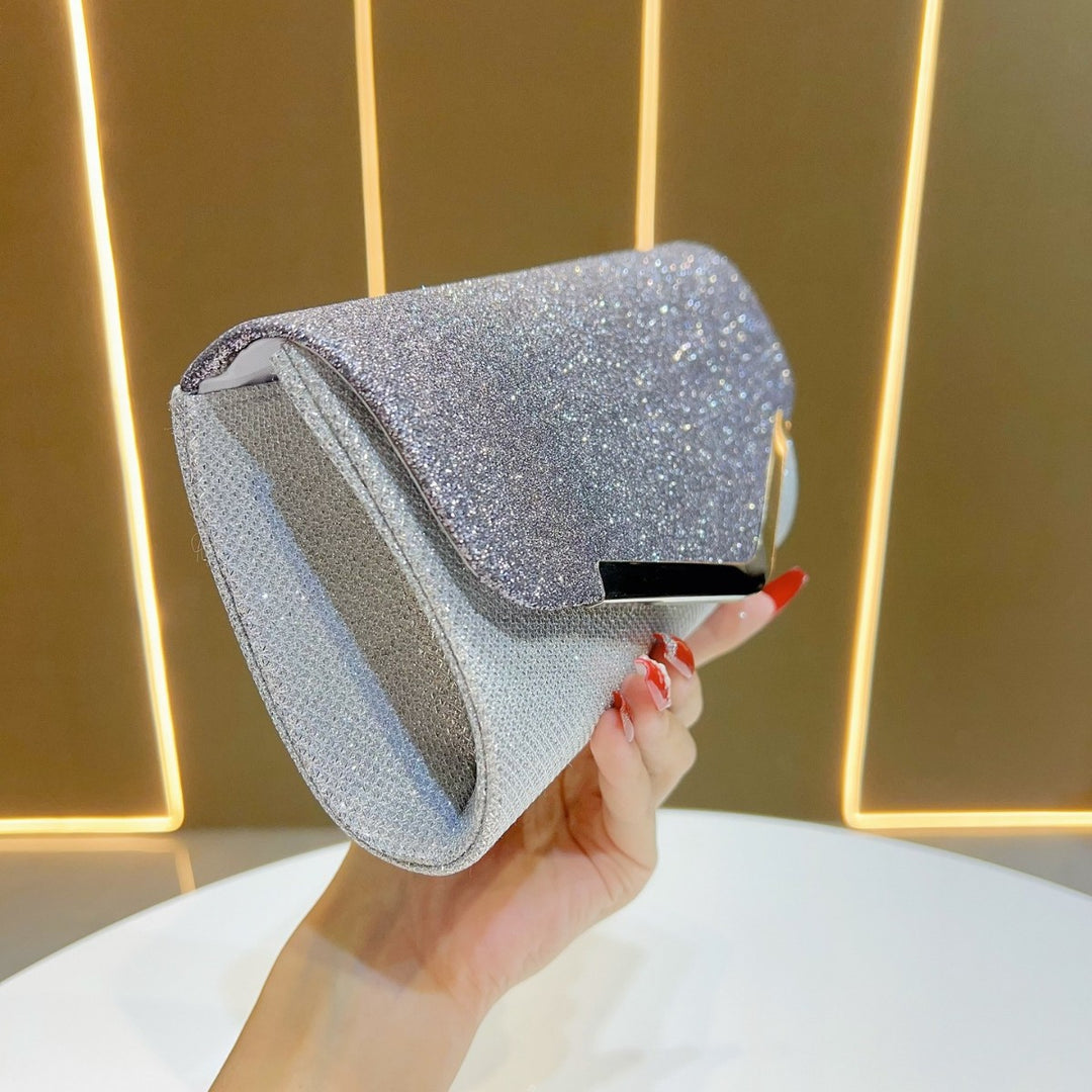 Glittering Metallic Evening Clutch