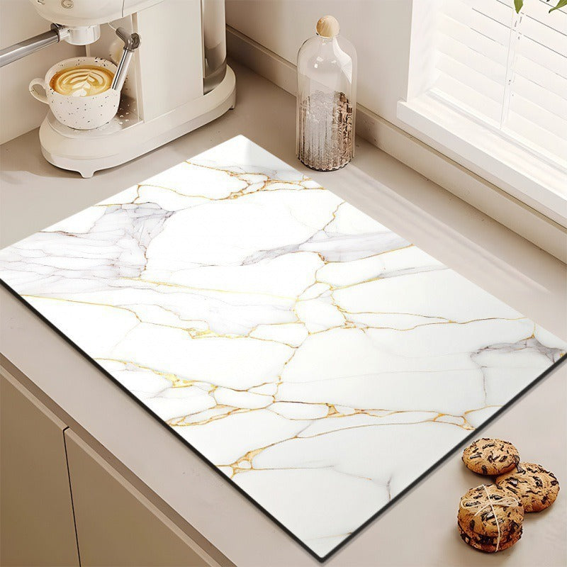 Stylish Marble-Effect Kitchen Mat Kalsten
