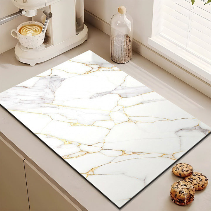 Stylish Marble-Effect Kitchen Mat Kalsten