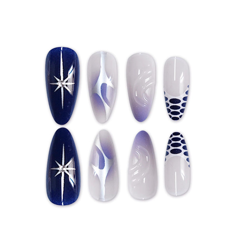 Artistic Stiletto Press-On Nail Art Set with Unique Design Kalsten