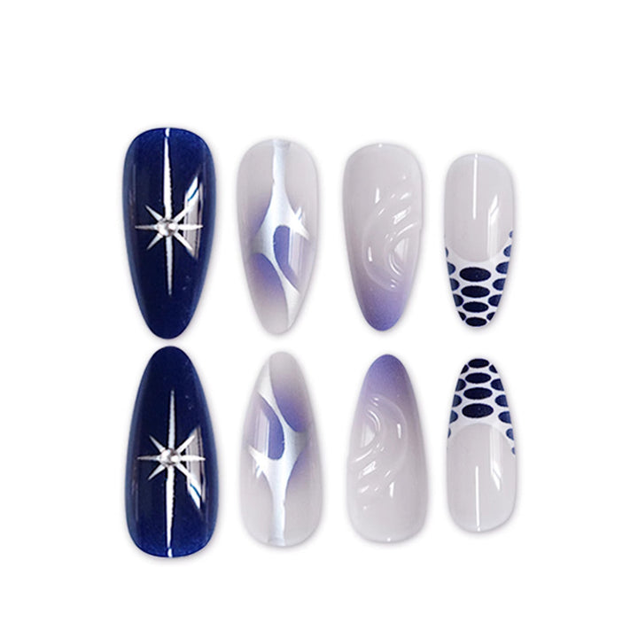 Artistic Stiletto Press-On Nail Art Set with Unique Design Kalsten