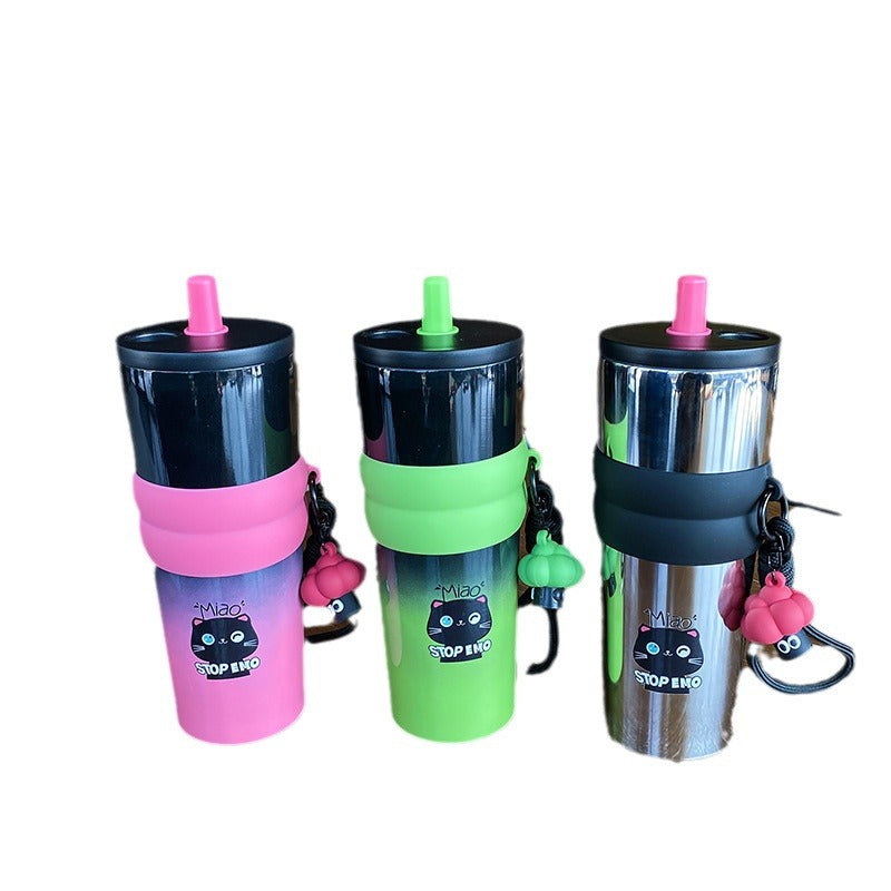 Women's playful coffee mug with silicone sleeve and integrated pendant Kalsten
