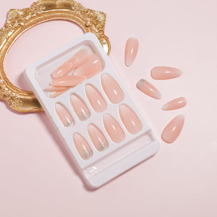 Premium Glossy Almond-Shaped Press-On Nail Tips Set Kalsten