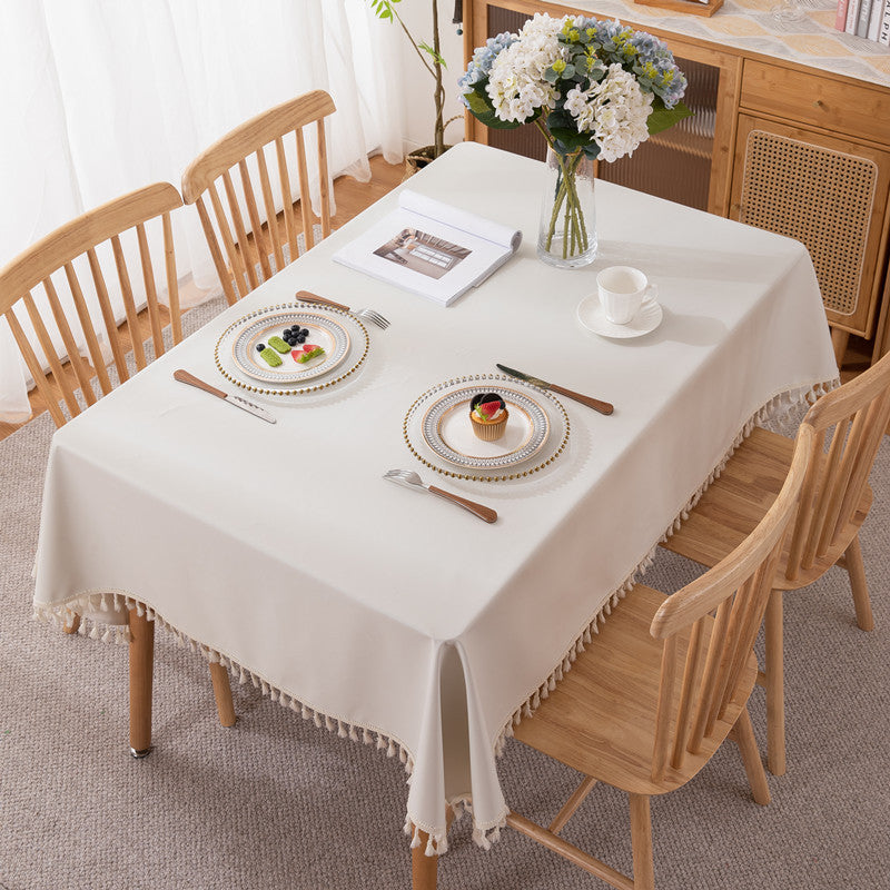 Elegant Tassel Trim Tablecloth