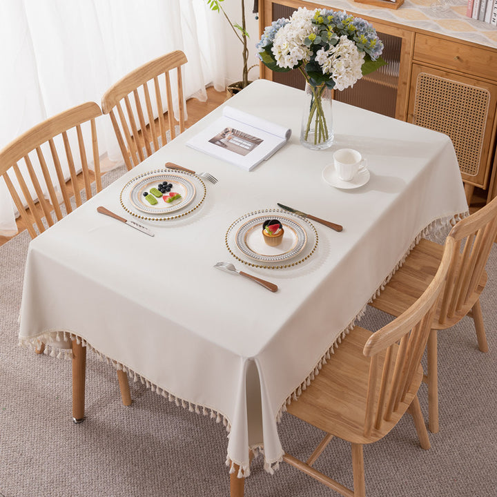 Elegant Tassel Trim Tablecloth