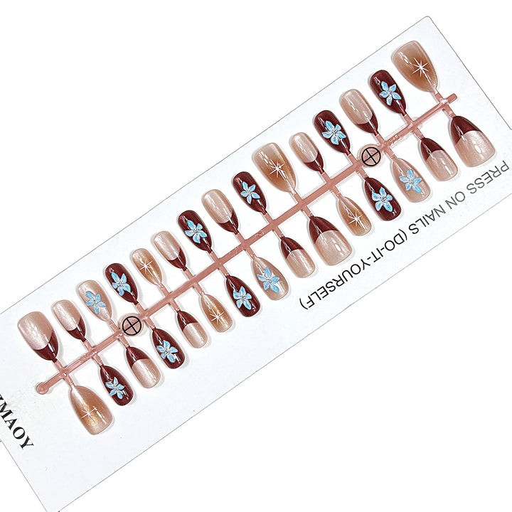 Elegant Floral Press-On Nail Set Kalsten