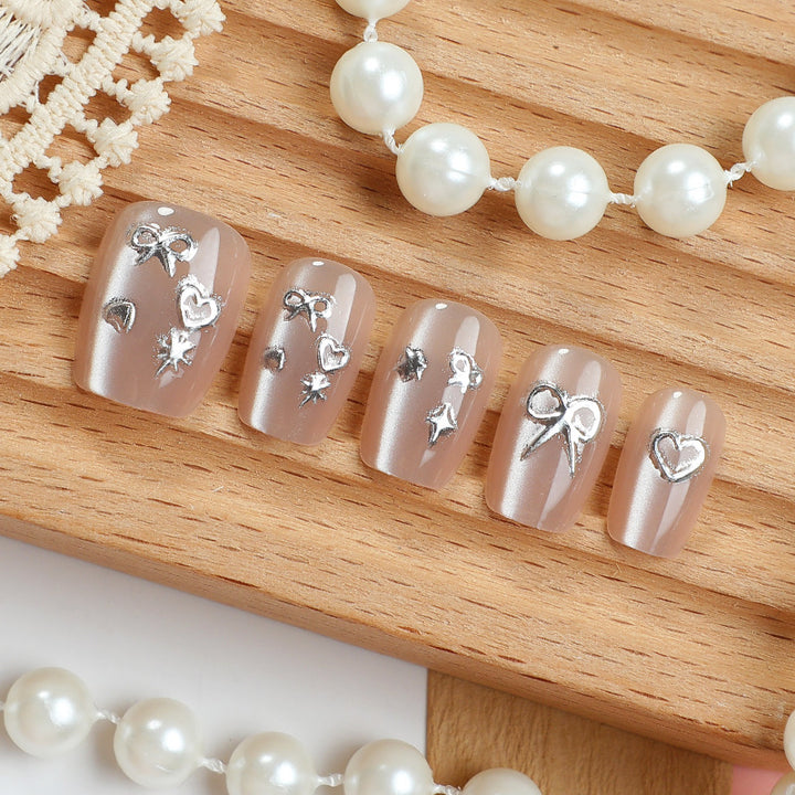 Elegant Decorative Press-On Nail Art Set 1790738679
