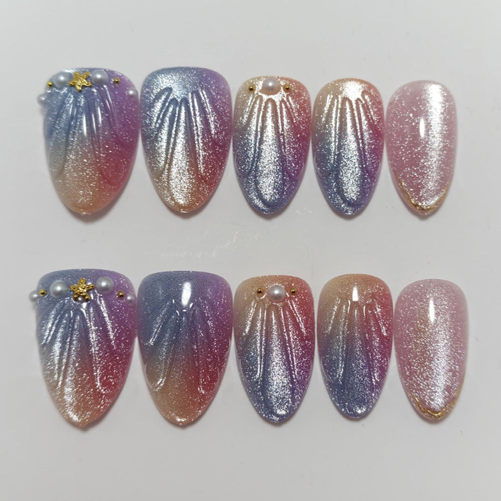 Elegant Artificial Nails with Botanical Designs Kalsten
