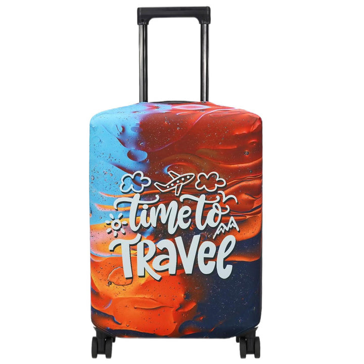 Unisex hard-shell cabin trolley with vintage travel illustration, 360° swivel wheels and telescopic handle Kalsten
