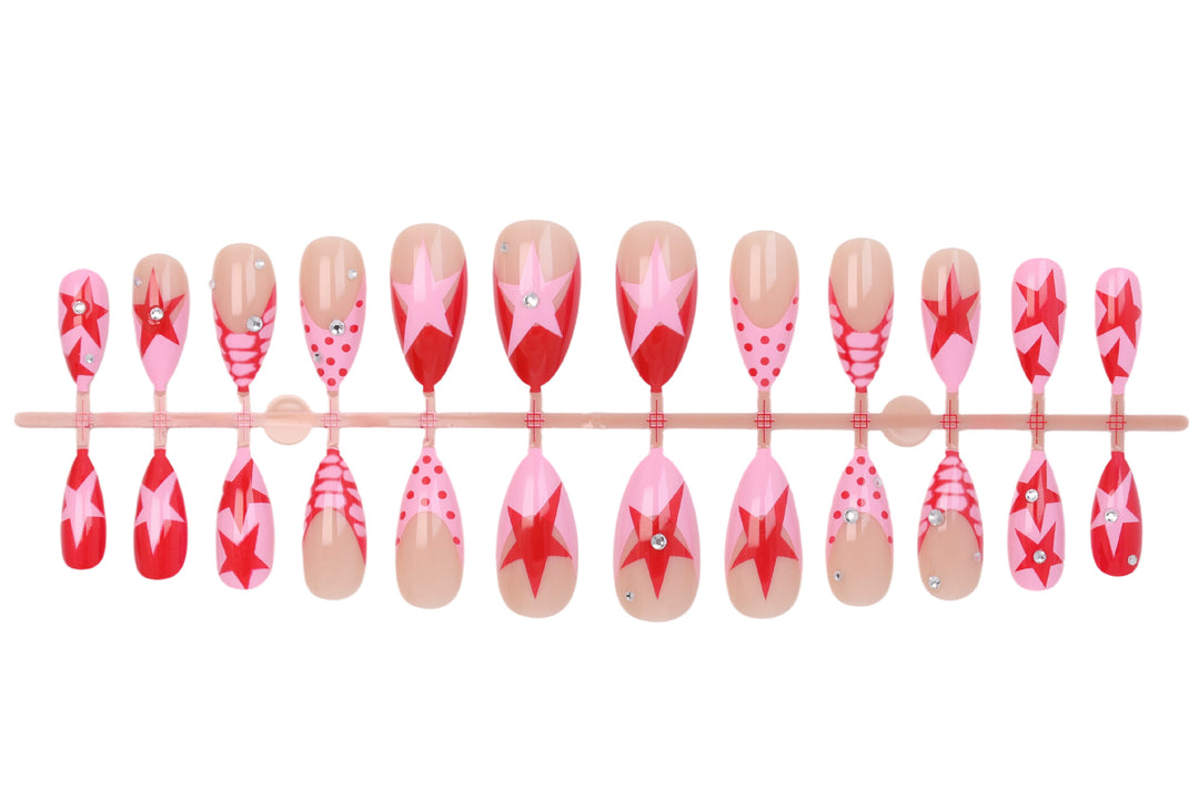 Nail art set with creative star and heart designs Kalsten