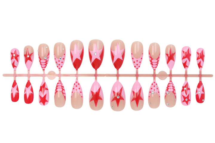 Nail art set with creative star and heart designs Kalsten