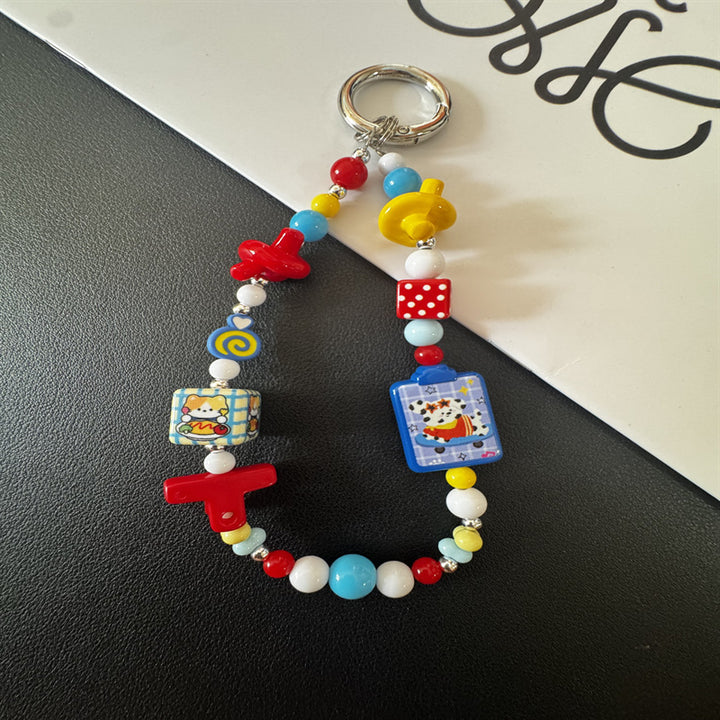 Colorful Themed Beaded Keychain Kalsten