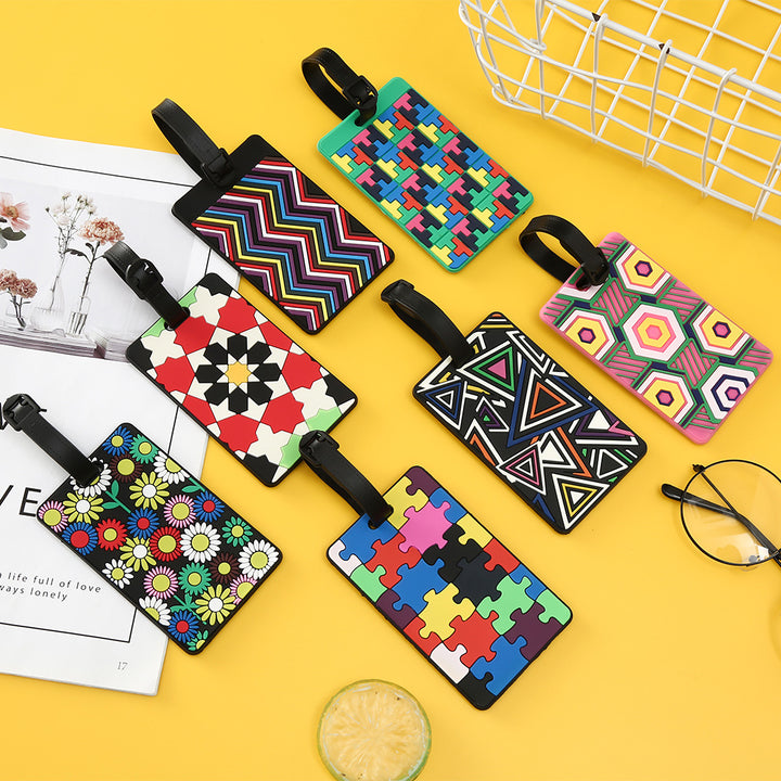 Unisex Luggage Tag with Modern Geometric Design Kalsten